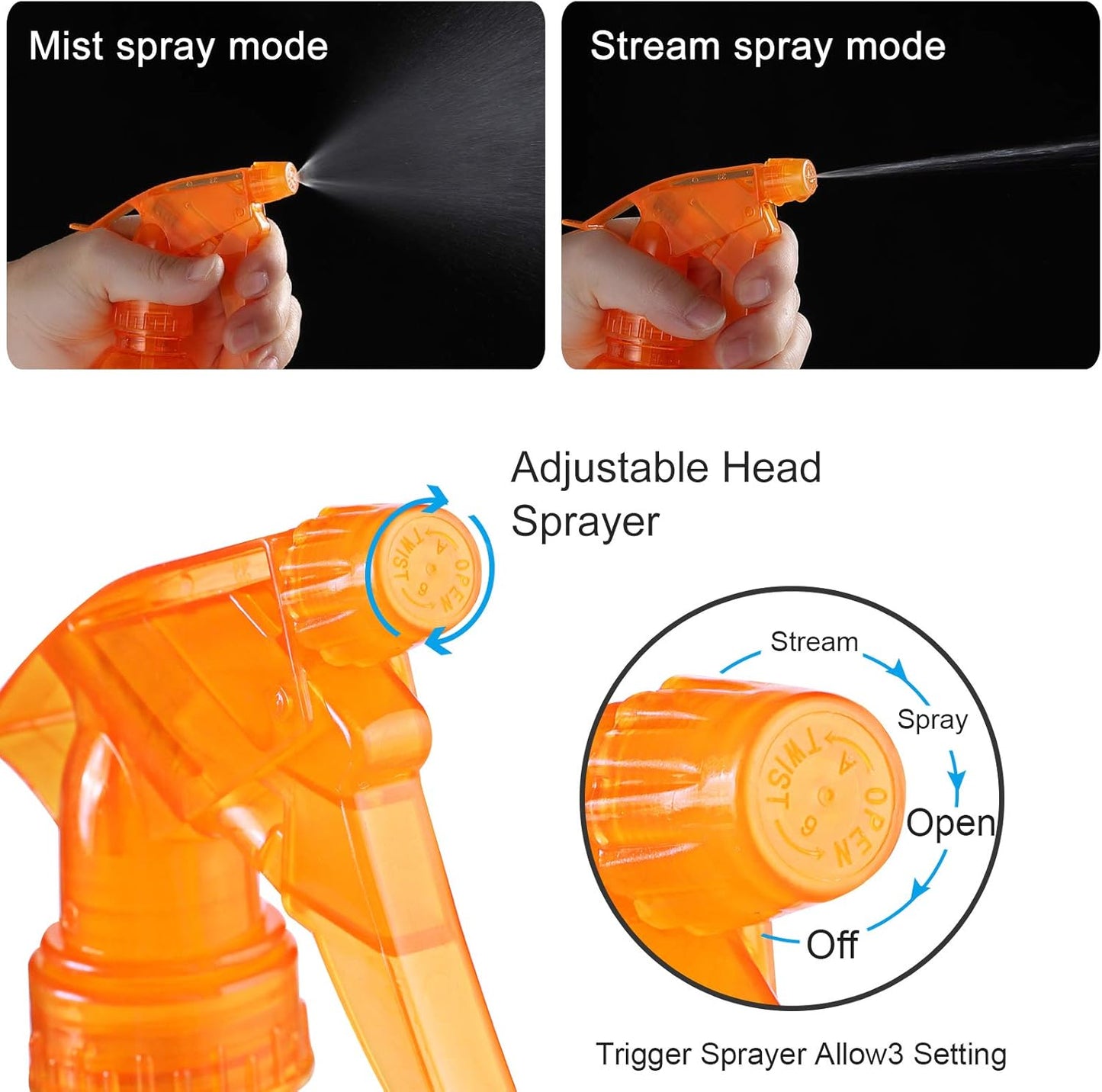 Spray Bottles 17 oz / 500ml Empty Colorful Adjustable Nozzle