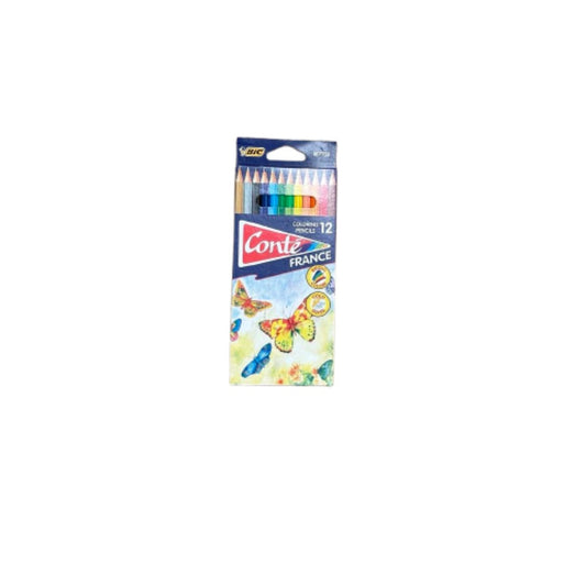 Pack Of 12 Bic Conte France Coloring Pencils - Background Removed